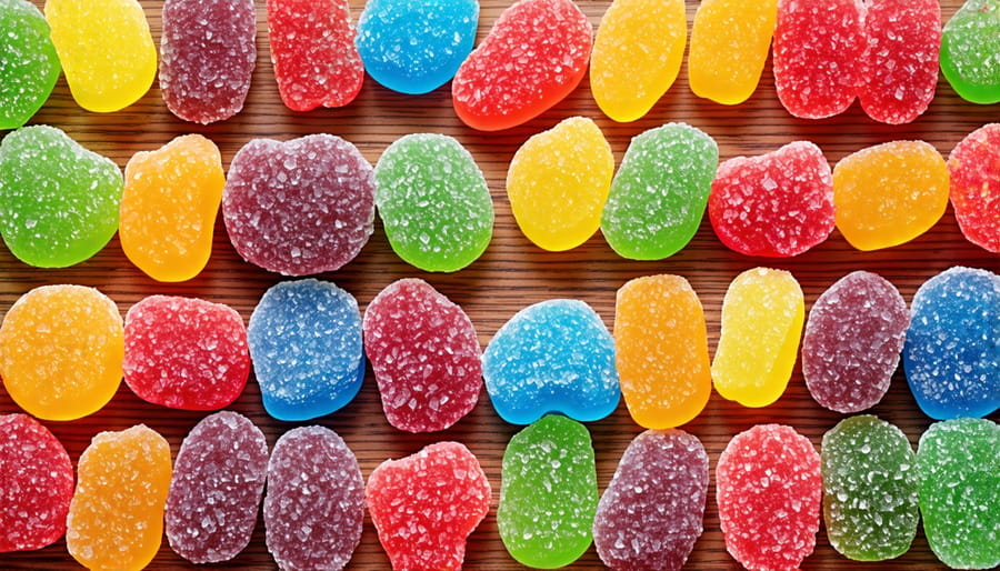 A variety of colorful freeze-dried candies showcasing diversity in flavors and colors