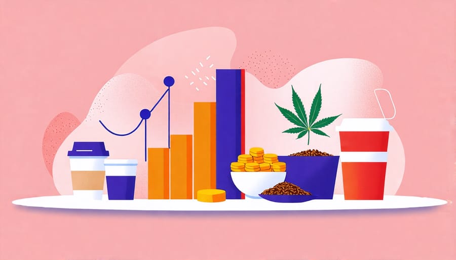 Illustration depicting the growth and trends in the Canadian cannabis edibles market