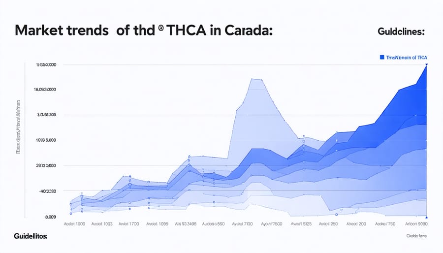 Line graph depicting rising trends in the THCA market within Canada