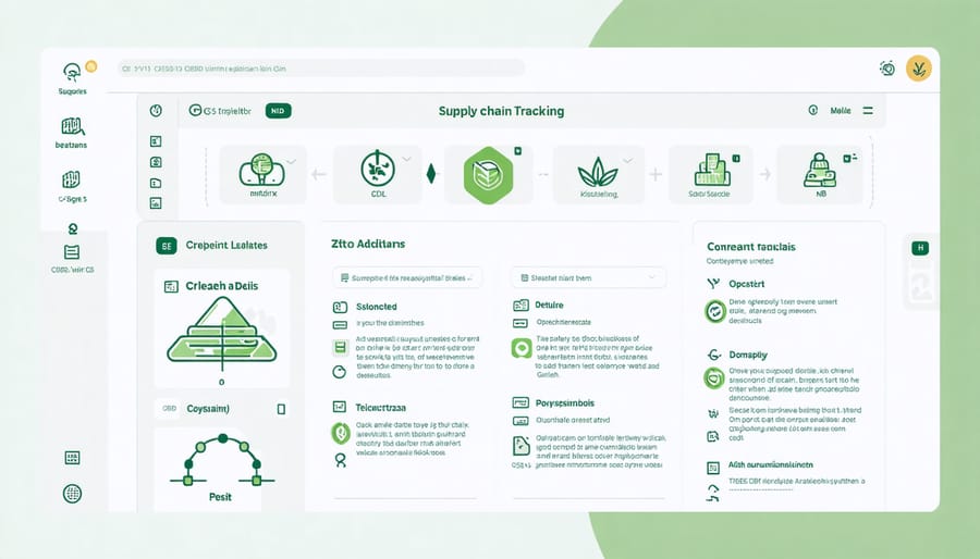 Interactive dashboard displaying CBD product tracking and verification system